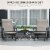 2-Person Gliding Rocking Chairs & Bistro Tea Table Garden Swing Seat Patio Grey Perspective: right