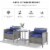 3pc Patio Bistro Set Rattan Wicker Furniture, 2 Armchairs, Table, Shelf, Blue Perspective: right