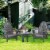 3pc Outdoor Folding Patio Furniture Set, 2 Adirondack Chairs, Table, Dark Grey Perspective: right