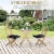 3pc Patio Bistro Set, Folding Garden Furniture, Chairs, Table, Padded Cushions Perspective: right