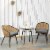 3pcs Patio Bistro Set Rattan Wicker Furniture, 2 Chairs, Coffee Table, Dark Grey Perspective: right