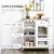 Utility Kitchen Cart Rolling Kitchen Island Storage Trolley w/ Wine Rack, White Perspective: right