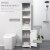 Tall Bathroom Storage Cabinet, Freestanding Linen Tower Slim Organizer, White Perspective: right