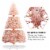 Costway 7ft Pink Artificial Christmas Tree Hinged Full Fir Tree Metal Stand Perspective: right