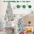 Costway 8ft Snow Flocked Hinged Christmas Tree w/ Berries & Poinsettia Flowers Perspective: right