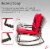 3 PC Rocking Bistro Set Patio Furniture(Red) Perspective: right