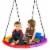 Slickblue 40 inch Saucer Tree Outdoor Round Platform Swing with Pillow and Handle-Multicolor Perspective: right