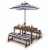 Slickblue Kids Picnic Table and Bench Set with Cushions and Height Adjustable Umbrella Perspective: right