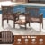 Slickblue Outdoor Fir Wood Loveseat with 2-Tier Side Table and 1.96 Umbrella Hole Perspective: right