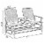 Two Person Outdoor Double Swing Glider Chair Set with Center Tempered Glass Table, Loveseat Perspective: right