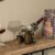 Decorative Bronze Metal Vintage Single Bottle Film Projector Wine Holder Perspective: right