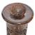 Antique Hand Curved Brown Mango Wood Floor Flower Vase Trumpet Design with Textured Pattern Perspective: right