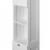 White Tall Standing Bathroom Linen Tower Storage Cabinet for Bathroom and Vanity Perspective: right