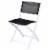 Costway 3 PCS Folding Bistro Table Chairs Set Garden Backyard Patio Furniture Black Perspective: right