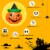 Costway 4ft Inflatable Pumpkin Halloween Decoration w/ Witch Hat LED Light Perspective: right