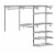 Custom Closet Organizer Kit 4 to 6 FT Wall-mounted Closet System w/Hang Rod Grey Perspective: right