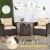 Costway 3PCS Patio Rattan Furniture Set Cushioned Conversation Set Sofa Coffee Table Beige Perspective: right
