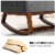Costway Mid Century Retro Fabric Upholstered Rocking Chair Nursery Armchair Gray Perspective: right