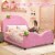 Costway Kids Children Upholstered Platform Toddler Bed Bedroom Furniture Berry Pattern Perspective: right