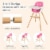 Baby joy Wooden High Chair Baby Toddler 3 in 1 Convertible Highchair w/ Cushion Pink Perspective: right