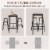 3-Piece Bar Table Set Pub Kitchen Dining Table w/ 2 Round Stools Black & Brown Perspective: right