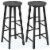 Gymax Set of 2 Pub Dining Height Bar Stool Bistro Table Chairs Faux Marble Top Black Perspective: right