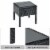 3PCS Patio Rattan Furniture Set Conversation Sofa Cushioned Coffee Table Garden Perspective: right