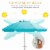 Costway 6.5FT Patio Beach Umbrella Sun Shade Tilt W/Carry Bag Blue Perspective: right
