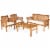 8PCS Wooden Patio Conversation Set Outdoor Furniture Set w/ Cushion Perspective: right