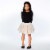 Long Sleeve Dress With Mesh Skirt Black And Beige Perspective: right