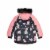 Printed Unicorns Two Piece Snowsuit Coral And Black Perspective: right