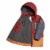 Tricolor Puffy Jacket Barn Red, Yellow And Dark Grey Perspective: right