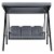 3-Person Patio Porch Swing Cushioned Outdoor Swing Chair w/ Adjustable Canopy Perspective: right