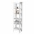 Elegant Home Fashions Wooden Bathroom Linen Storage Cabinet Space Saver w/ 5 shelves White Perspective: right