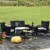 Costway 4PCS Patio Rattan Furniture Set Cushioned Sofa Coffee Table Backyard Porch White Perspective: right
