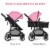 Costway 2 In1 Foldable Baby Stroller Kids Travel Newborn Infant Buggy Pushchair Pink Perspective: right