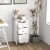 Bathroom Floor Cabinet Storage Organizer Nightstand Carved Design w/ 3 Drawers Perspective: right