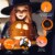 Halloween 7.5 FT Inflatable Pumpkin Combo Decoration w/ Witch Black Cat Perspective: right