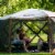 CLAM Quick-Set Pavilion Screened Canopy Tent Rain Fly Tarp, Cover Only, Tan Perspective: right