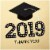 Graduation Notes #69: Hallmark Graduation Thank You Notes Gold Hat (20 TY Notes with Envelopes) Perspective: right