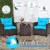 Costway 3PCS Patio Rattan Furniture Set Cushioned Conversation Set Sofa Turquoise Perspective: right