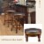 Costway Set of 4 24'' Swivel Bar Stool Leather Padded Dining Kitchen Pub Chair Backless Perspective: right