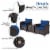 Costway 3PCS Patio Rattan Furniture Set Cushioned Conversation Set Coffee Table Navy Perspective: right