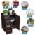 Wooden 4 Drawer Bathroom Cabinet Storage Cupboard 2 Shelves Free Standing Brown Perspective: right