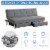 Costway Convertible Futon Sofa Bed Adjustable Couch Sleeper w/ Two Drawers Grey Perspective: right