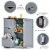 Costway Bathroom Floor Cabinet Side Storage Cabinet with 3 Drawers and 1 Cupboard Grey Perspective: right
