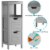 Costway Bathroom Wooden Floor Cabinet Multifunction Storage Rack Stand Organizer Gray Perspective: right