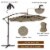 Costway 10FT Patio Offset Hanging Umbrella Easy Tilt Adjustment 8 Ribs Backyard Tan Perspective: right