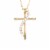 14K Gold Over Brass Cubic Zirconia Swirl On Cross Necklace Perspective: right