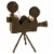 Uma Enterprises Metal Movie Camera Table Decor with Tripod Base - Brown Perspective: right